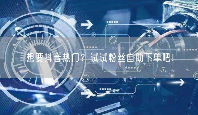 想要抖音热门？试试粉丝自助下单吧！