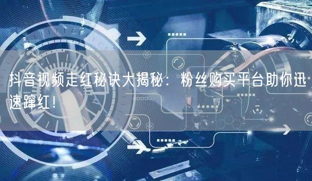 抖音视频走红秘诀大揭秘：粉丝购买平台助你迅速蹿红！