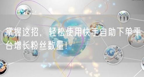 掌握这招，轻松使用快手自助下单平台增长粉丝数量！
