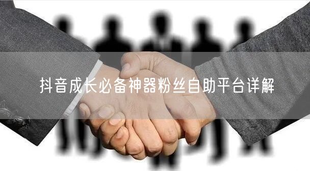 抖音成长必备神器粉丝自助平台详解